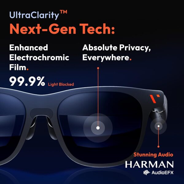 VITURE Pro XR/AR Glasses, 135" 120Hz 1000Nits Display, Harman Audio, Electrochromic Film, Myopia Adjustments, for iPhone 16/15/Android/Mac/PC/Steam Deck,First-ever Immersive XR Experience for Switch 2 - Image 6