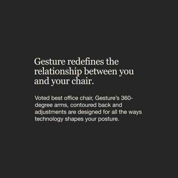 Steelcase Gesture Office Chair with Head Rest - Ergonomic Work Chair with Wheels for Hard Flooring - Comfortable Office Chair - Intuitive-to-Adjust Chairs for Desk - 360-Degree Arms - Licorice Fabric - Image 5