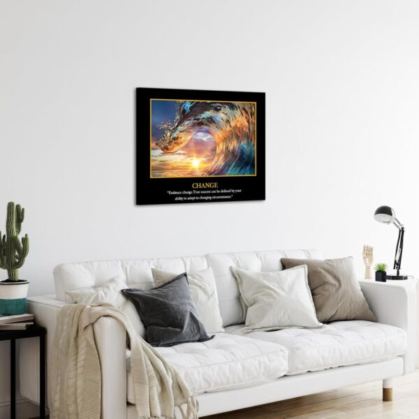 KREATIVE ARTS Motivational Self Positive Office Quotes Inspirational Success Teamwork Posters Canvas Prints Amazing Ocean Wave Pictures Sunset on Sea Landscape Wall Art 20x24 - Image 2