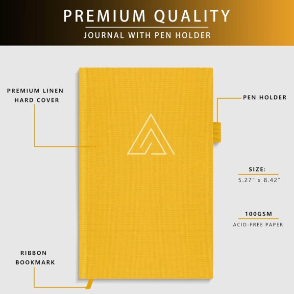 Self-Mastery Journal for Men - Gratitude and Productivity Journal for More Happiness, Positivity, Growth, Mindfulness, Self Care and Reflection - Guided Inspirational Journals for Men (Yellow) - Image 3
