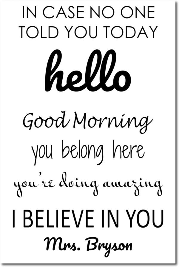 Personalized Custom Motivational Inspirational Posters for School Classroom Kidsroom - Motivational Quotes Growth Mindset Poster for Students and Teachers Printing - Wall Art Print for Home School