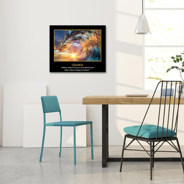 KREATIVE ARTS Motivational Self Positive Office Quotes Inspirational Success Teamwork Posters Canvas Prints Amazing Ocean Wave Pictures Sunset on Sea Landscape Wall Art 20x24 - Image 3