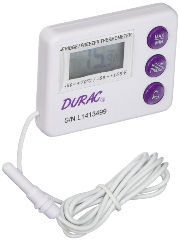 SP Bel-Art, H-B DURAC Calibrated Dual Zone Electronic Thermometer with Waterproof Sensor; -50/70C (-58/158F) External, -10/50C (14/122F) Internal (B60900-0200)