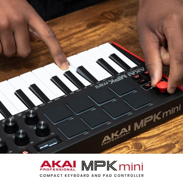 Akai Professional MPK Mini MK3 - 25 Key USB MIDI Keyboard Controller With 8 Backlit Drum Pads, 8 Knobs, Music Production Software and Native Instruments Sound Package (NKS Integration) - Image 13