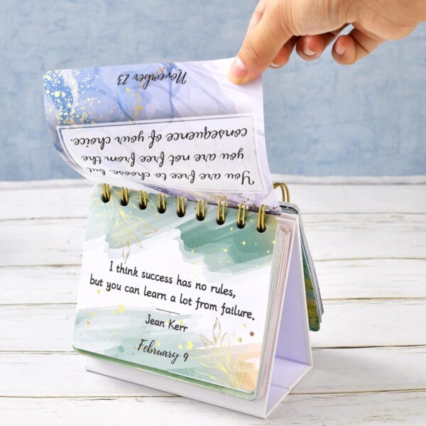 Motivational Calendar - Inspirational Standing Flip Calendar, Inspirational Quotes, 4.8"x5.5", Desk Perpetual Calendar, Office Accessories - Image 8