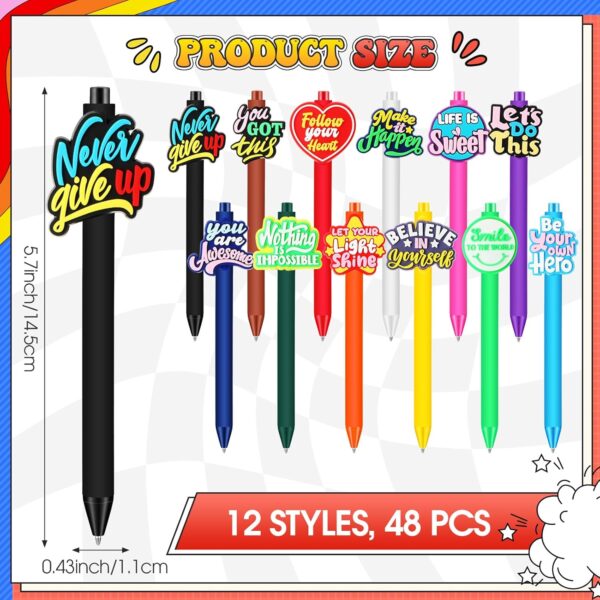 Spakon 48 Pcs Back to School Gifts Funny Inspirational Pens Motivational Quotes Novelty Pens Employee Appreciation First Day of School Gifts for Teacher Student Staff Nurse Coworker - Image 3