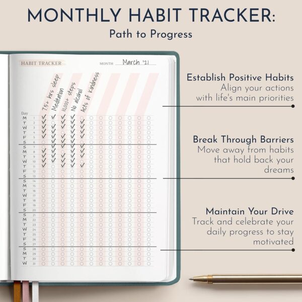 RYVE Daily Gratitude Journal for Women: 6-Month Guided Positivity & Wellness Journal with Prompts - Affirmation, Mindfulness, Self Help & Reflection, Gratitude Journal Notebook, Manifestation Journal - Image 7
