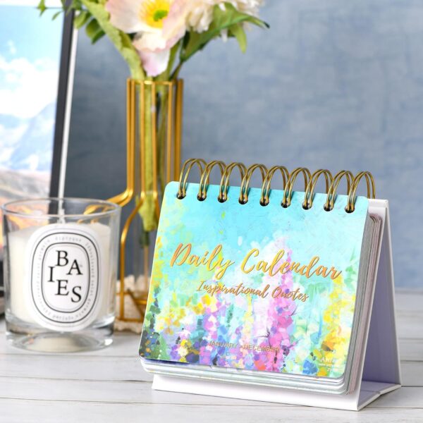 Motivational Calendar - Inspirational Standing Flip Calendar, Inspirational Quotes, 4.8"x5.5", Desk Perpetual Calendar, Office Accessories - Image 9