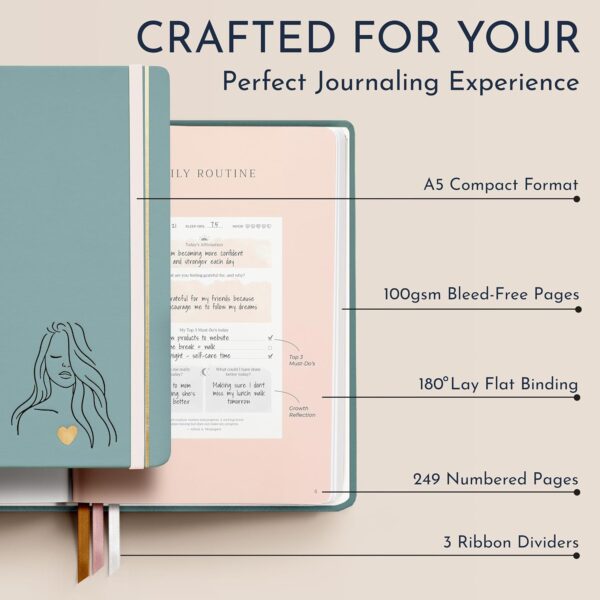 RYVE Daily Gratitude Journal for Women: 6-Month Guided Positivity & Wellness Journal with Prompts - Affirmation, Mindfulness, Self Help & Reflection, Gratitude Journal Notebook, Manifestation Journal - Image 4