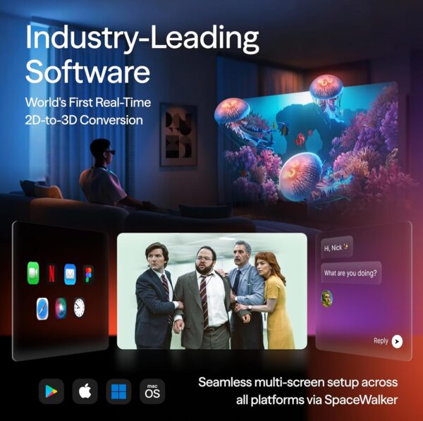 VITURE Luma Pro XR Glasses — 152” 1200p Ultra Sharp Display, 1000 Nits, 52° FOV, Dimming Adjustments, for iPhone 16/15, Android, Mac, PC, Steam Deck, First-Ever XR Experience for Switch 2 - Regular - Image 7