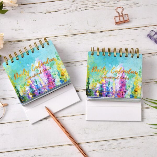 Motivational Calendar - Inspirational Standing Flip Calendar, Inspirational Quotes, 4.8"x5.5", Desk Perpetual Calendar, Office Accessories - Image 2