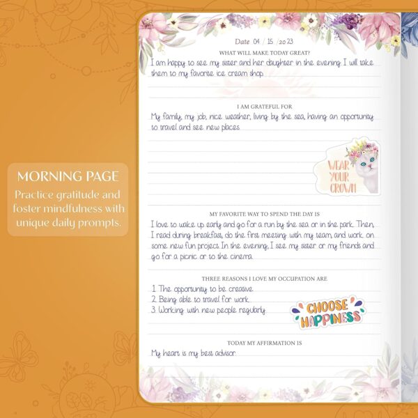 Legend Gratitude Journal – Guided Daily Journal to Foster Positivity & Happiness – Grateful Notebook to Write In – Inspirational Affirmation & Thankful Notebook – Hardcover (Amber Yellow) - Image 2