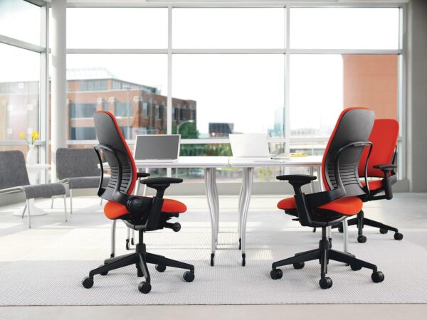 Steelcase Leap Office Chair V2 - Seven Points of Adjustability - Ergonomic Back Support Chair - Lumbar Support - 4D Adjustable Arms - Black Frame - Buzz2 Black Fabric - Image 3