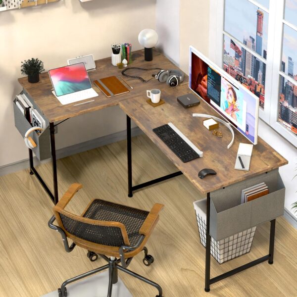 YSSOA Small Space Writing Desk with Headphone Hooks, Modern Simple Design, Suitable for Study, Home Office and Living Room - Image 4