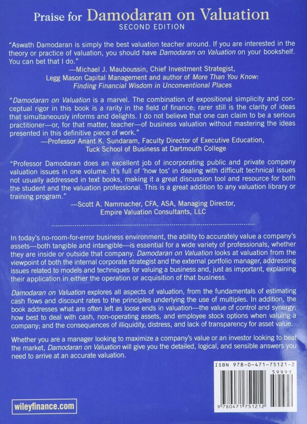 Damodaran on Valuation: Security Analysis for Investment and Corporate Finance (Wiley Finance) - Image 2