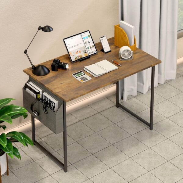 YSSOA Small Space Writing Desk with Headphone Hooks, Modern Simple Design, Suitable for Study, Home Office and Living Room - Image 2