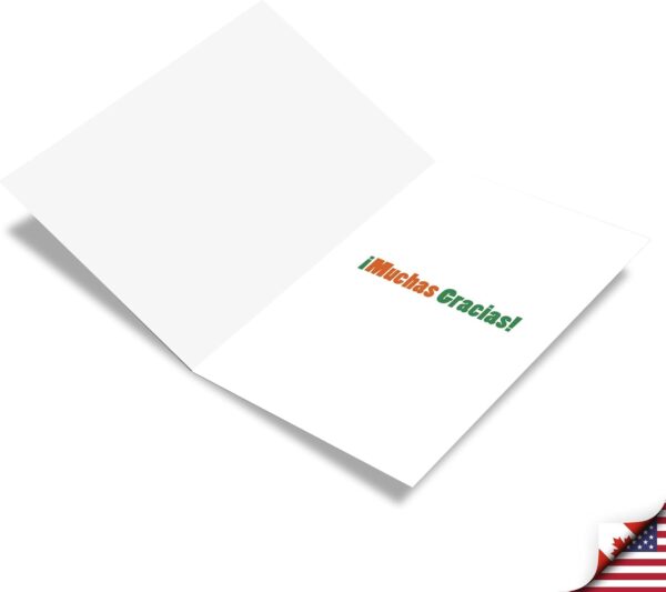 NobleWorks - 1 Spanish Thank You Card with Envelope - Espanol Gratitude Stationery Greeting - Big Muchas Gracias C3242TYG-SL - Image 2