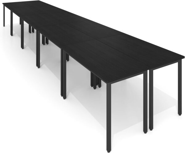 Bonzy Home Conference Tables 23ft Office Computer Desk for Meeting Room Study Writing Printer Podcast Table for 24 People Modern Black 10PCS 275.5"x47.2"x29.5" - Image 5