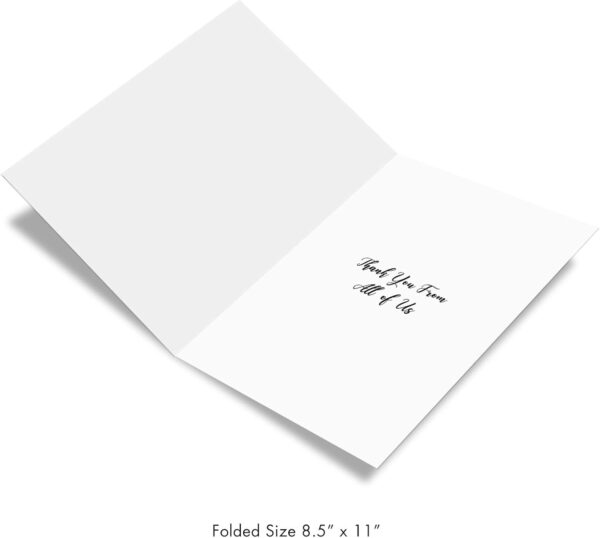 The Best Card Company - 1 Big Thank You Card from All of Us - Group Gratitude Notecard with Envelope - Blooming Driftwood J6108CTYG-US - Image 2