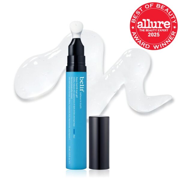 belif Aqua Bomb Cooling Eye Gel - Caffeine & Hyaluronic Acid for Puffiness & Hydration, Niacinamide & Vitamin C for Dark Circles, Adenosine & Collagen for Plumping & Firming, Korean Skin Care - Image 2
