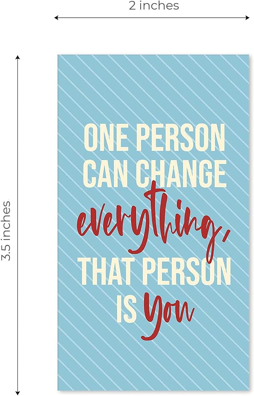 Canopy Street Colorful Gratitude Encouragement Cards / 50 Motivational Kindness Cards / 25 Inspirational Quote Designs For Employees And Students / 2" x 3.5" Flat Mini Card - Image 6