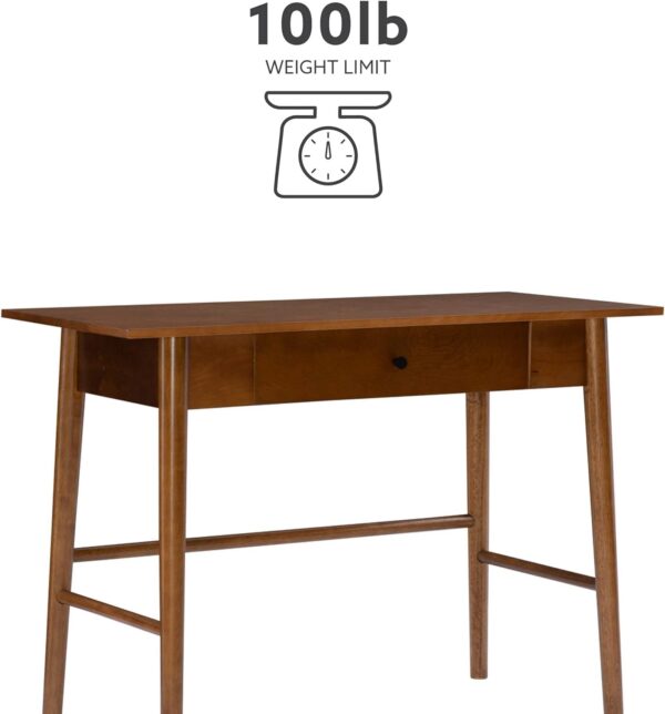 Melissa Mid Century Walnut Desk by Linon - Image 4