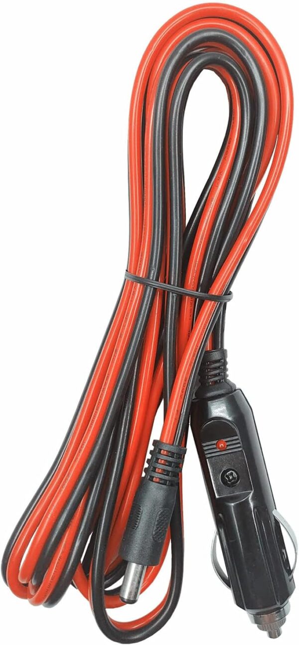 DC Car Charger Cable - 5.5mm x 2.1mm Connector to Cigarette Lighter Male Plug With Extra 2 Connectors 12-24V 15A Auto Power Supply Cord for Portable DVD Player, Car, Camera - Image 8