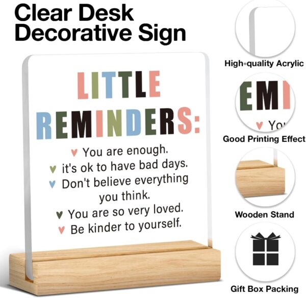 Encouragement Inspirational Gifts for Women Mental Health Gifts for College Positive Daily Affirmations Gifts Cheer Up Gifts Little Reminders Home Office Dorm Desk Decor Sign for Women - Image 3