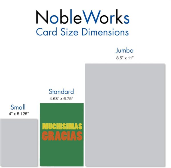 NobleWorks - 1 Spanish Thank You Card with Envelope - Espanol Gratitude Stationery Greeting - Big Muchas Gracias C3242TYG-SL - Image 8
