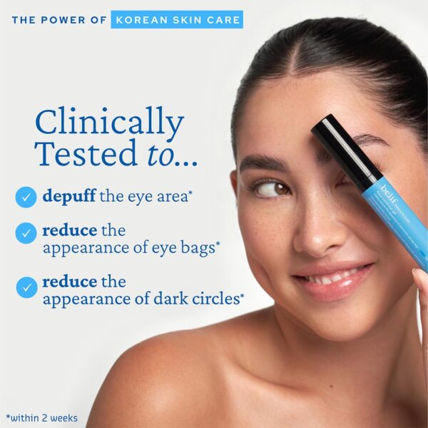 belif Aqua Bomb Cooling Eye Gel - Caffeine & Hyaluronic Acid for Puffiness & Hydration, Niacinamide & Vitamin C for Dark Circles, Adenosine & Collagen for Plumping & Firming, Korean Skin Care - Image 5