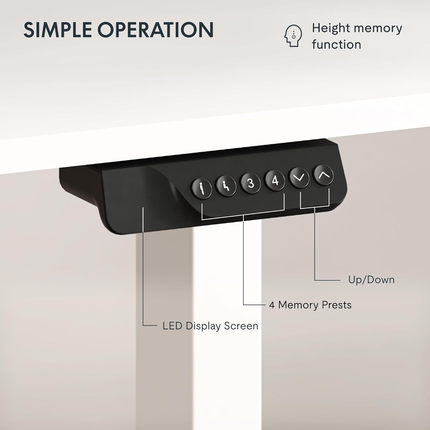 FLEXISPOT 71 x 32 Inch Dual Motor Standing Desk, Computer Desk with Memory Controller, Home Office Desk with Splice Board (White Frame + 71" White Desktop, 2 Packages) - Image 5