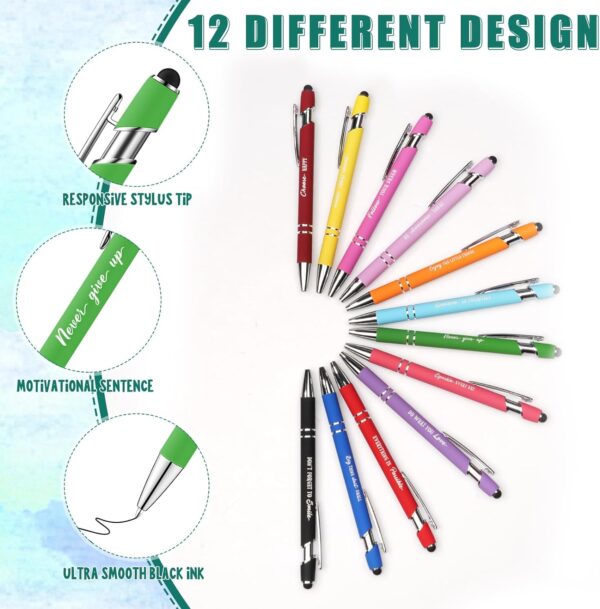 96 Pcs Watercolor Bulk Motivational Pens Inspirational Notepads Set, Pocket Motivational Quote Notebooks Ballpoint Pens, Mini Journals Gift Set for Kids Students Teachers School Office Prizes Supplies - Image 4