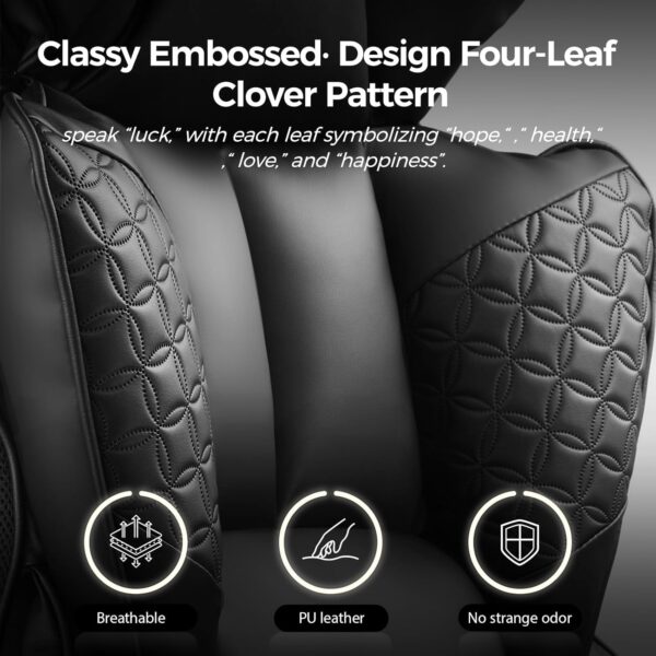 COMHOMA Big and Tall Office Chair 400LBS Wide Ergonomic Gaming Chair with Deluxe Embossing Designed Leather with Foot Rest,150°Reclining Adjustable Armrests Pocket Spring Back Support and Pillow - Image 5