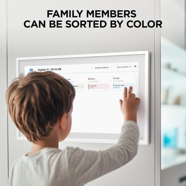 Mezed 15.6" Smart Digital Calendar, Meal Schedule, Duty Chart, HD Smart Touch Screen Home Interactive Electron Calender - Built-in Digital Photo Frame Function, Wall-Mountable (white, 15.6) - Image 4