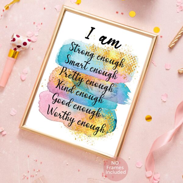 Inspiring Positive Affirmations Quotes Wall Decor, Encouraging Self Improvement Motivational Quotes Wall Art Prints, Uplifting Gifts For Women Teen Girls Art Posters, Girls Bedroom Decor (8X10 in) - Image 4