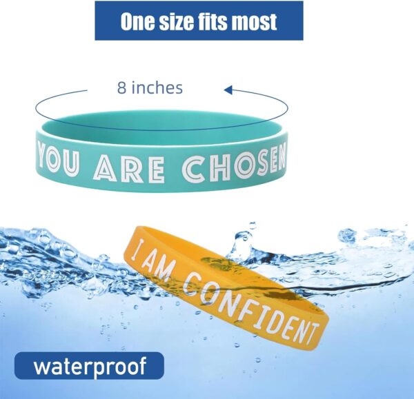 DDLP 24pcs Motivational Silicone Bracelets for Students Rubber Bracelets Bulk Quotes Positive Saying Back to School Gifts for Students (Pastel) - Image 3