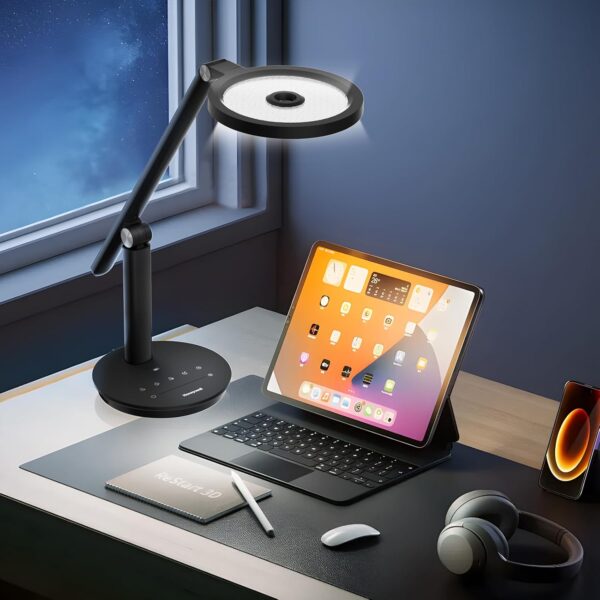 Honeywell Desk Lamp for Home Office, H6 Sunturalux™ Eye-Caring Led Desk Light, 800LM Dimmable Desk Lamp with Timer, Touch Control Tall Desk Reading Light, Table Lamp for Circle Webcam, Study, Bedroom - Image 8