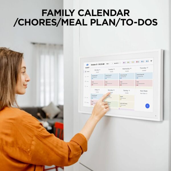 21.5 Inch Smart Digital Calendar, Wall Electronic Calendar, 1920 * 1080 IPS Full HD Touch Screen Display for Family Meal Planner Support - Streamline Household Organization - Image 2