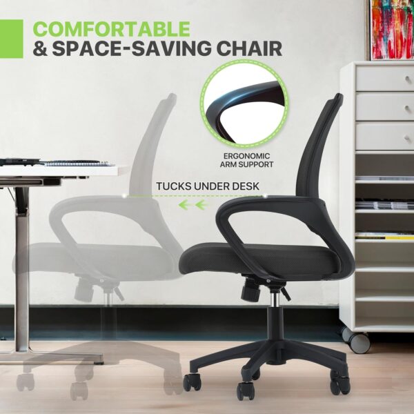 Magshion Mesh Office Computer Chair 20pcs, Ergonomic Desk Office Chairs, Adjustable Rolling Desk Chair with Lumbar Support & Comfy Armrest for Gaming, Work, Study, 300 Lbs Capacity, Black - Image 9