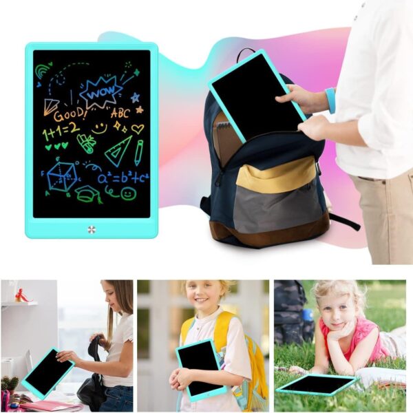 LCD Writing Tablet Doodle Board,10.5 inch Colorful Drawing Pad,Electronic Drawing Tablet, Drawing Pads,Travel Gifts for Kids Ages 3 4 5 6 7 8 Year Old Girls Boys (Blue) - Image 5