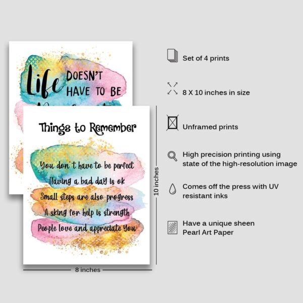 Inspiring Positive Affirmations Quotes Wall Decor, Encouraging Self Improvement Motivational Quotes Wall Art Prints, Uplifting Gifts For Women Teen Girls Art Posters, Girls Bedroom Decor (8X10 in) - Image 6