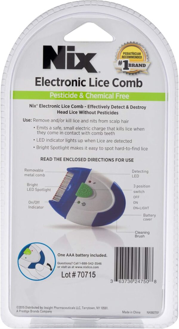 Nix Electronic Lice Comb, Instantly Kills Lice & Eggs and Removes From Hair - Image 5
