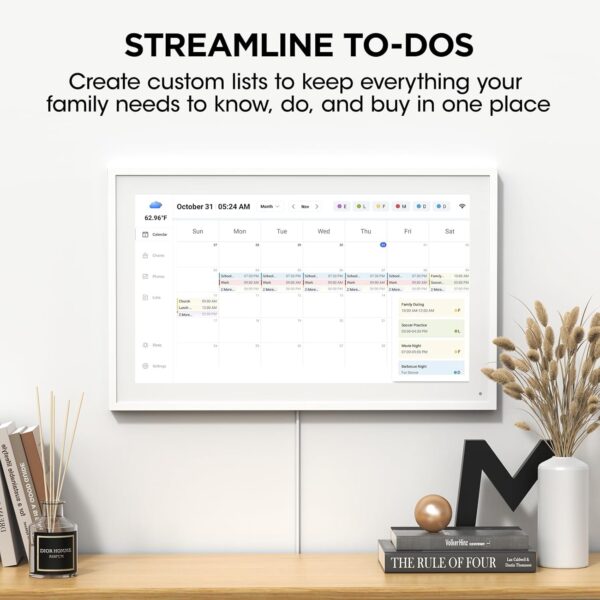 21.5 Inch Smart Digital Calendar, Wall Electronic Calendar, 1920 * 1080 IPS Full HD Touch Screen Display for Family Meal Planner Support - Streamline Household Organization - Image 6