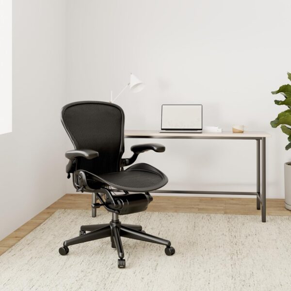 Aeron Chair by Herman Miller - Highly Adjustable Graphite Frame - with PostureFit - Carbon Classic (Medium) - Image 2