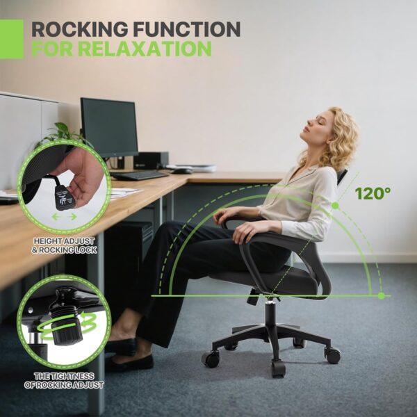 Magshion Mesh Office Computer Chair 20pcs, Ergonomic Desk Office Chairs, Adjustable Rolling Desk Chair with Lumbar Support & Comfy Armrest for Gaming, Work, Study, 300 Lbs Capacity, Black - Image 4