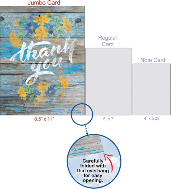 The Best Card Company - 1 Big Thank You Card from All of Us - Group Gratitude Notecard with Envelope - Blooming Driftwood J6108CTYG-US - Image 4