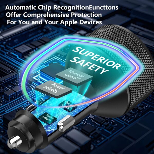 Car Charger USB C, Stuffcool 90W PD Dual USB-C & USB-A Car Power Adapter 4 in 1 PD/QC Type C Fast Charge Cigarette Lighter Adapter USB Charger for iPhone 17 17 Pro 16 15 14 13 12/Galaxy S25 S24/Pixel - Image 6