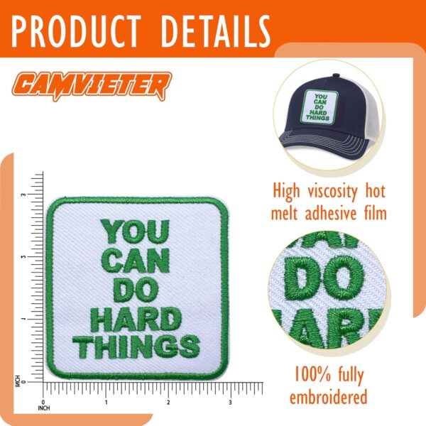 You Can Do Hard Things 3" Iron On Patches, Positivity Patches for Clothes Backpacks Hats Jeans Bags, Inspirational Embroidered Patches, DIY Sew on or Iron on Patch, Gifts for Boy Girl Adult - Image 3