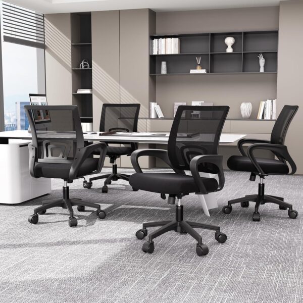 Magshion Mesh Office Computer Chair 20pcs, Ergonomic Desk Office Chairs, Adjustable Rolling Desk Chair with Lumbar Support & Comfy Armrest for Gaming, Work, Study, 300 Lbs Capacity, Black - Image 2