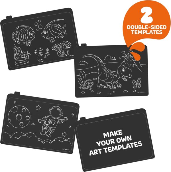 Discovery™ Deluxe Light Designer 6-In-1 Art Board – Includes 3D Glasses, 6 Washable Markers, Templates, 12 Light Modes| Kids Drawing Tablet, LED Scribble Doodle Electronic Drawing Pad Activity Toy Set - Image 5